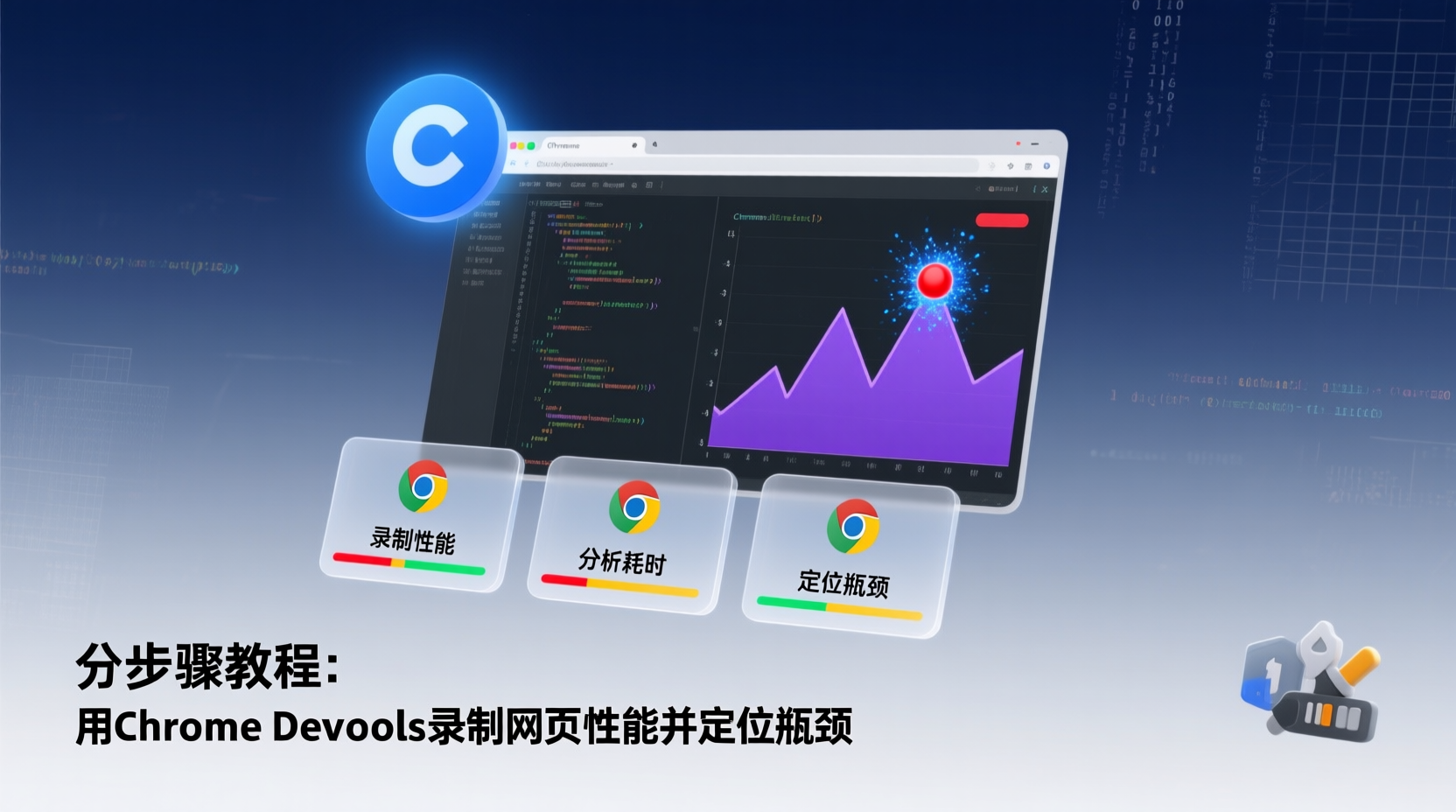 Chrome DevTools性能分析, 性能录制步骤, 页面加载瓶颈排查, 如何优化首屏时间, DevTools性能面板使用教程, Core Web Vitals调优, JavaScript执行耗时分析, Chrome开发者工具性能优化